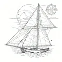 sailboat aerospace tattoo design idea