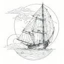 sailboat aerospace tattoo design idea
