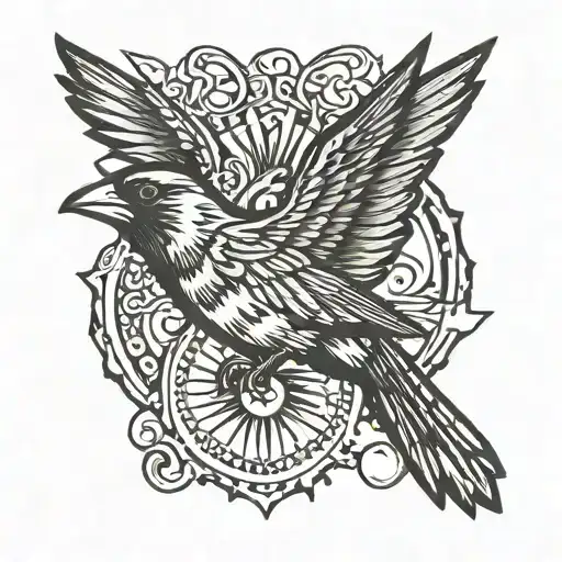 cardinal 'Fly High Ty'  tattoo design idea