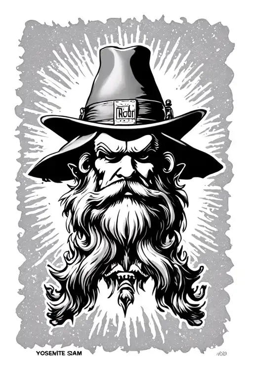 red hot chilli peppers logo and yosemite sam  tattoo design idea