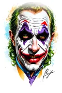 jokers face realistic tattoo design idea