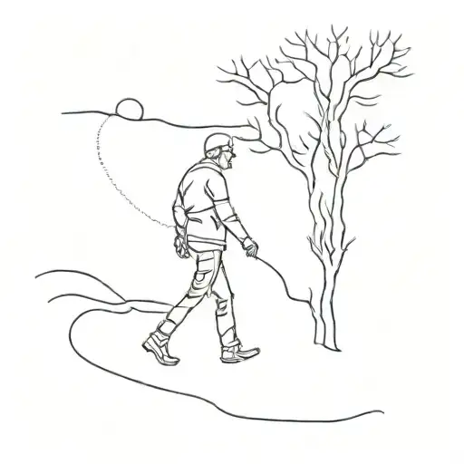 Rip dad walking tattoo design idea