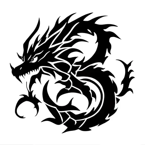 ANIME FAIRY TAIL SYMBOL MIXED WITH DRAGON tattoo design idea