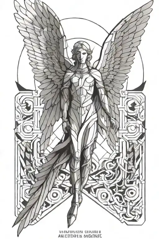 archangel Gabriel tattoo design idea