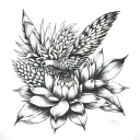 fenicottero e agave mezcal beautiful tattoo design idea