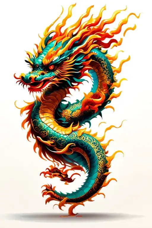 chinese dragon wrapped tattoo design idea