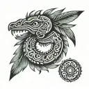 aztec feather serpent  tattoo design idea