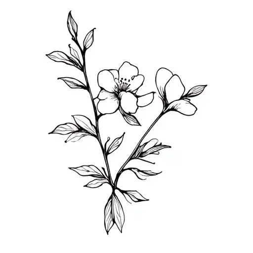 orange blossom branch tattoo design idea