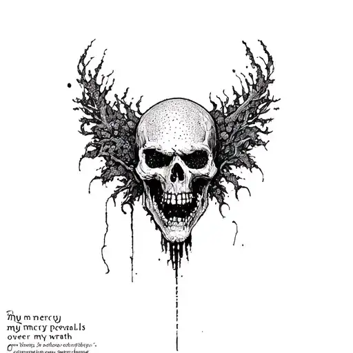 the walking dead inspired tattoo based on this quote: my mercy prevails over my wrath tattoo design idea