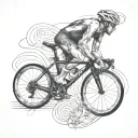 road cycling with infinity stmbol alchemy tattoo design idea