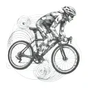 road cycling with infinity stmbol alchemy tattoo design idea
