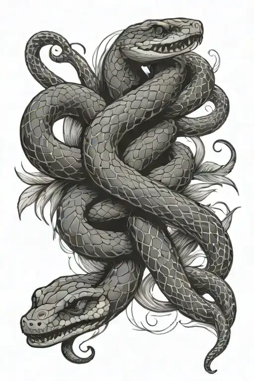 snake wrapping around the arm tattoo design idea