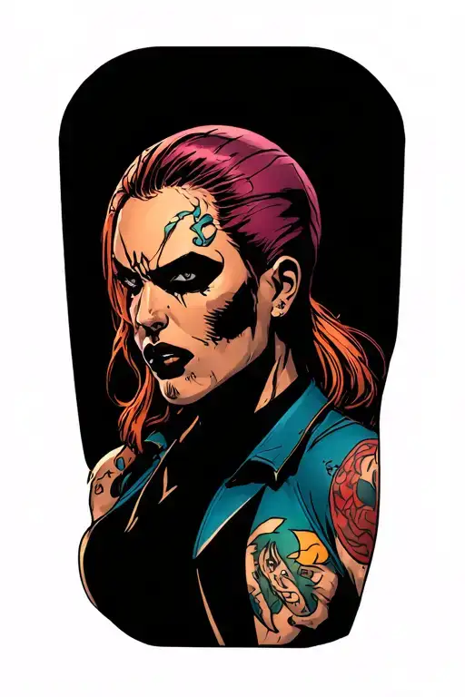 comic book characters tattoo design idea