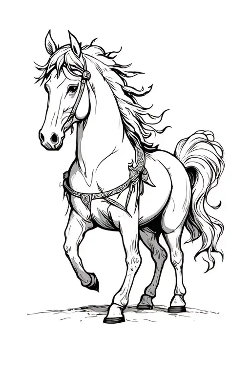 Sleipnir Viking Horse tattoo design idea
