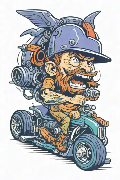 color car mechanic drift art worker commercial tattoo design idea