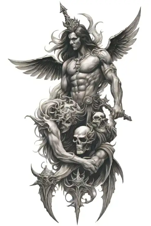 good vs evil tattoo design idea