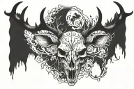 deer skull tattoo design idea