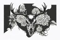 deer skull tattoo design idea