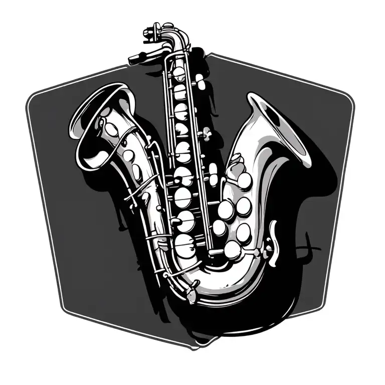 saxophone keys tattoo design idea