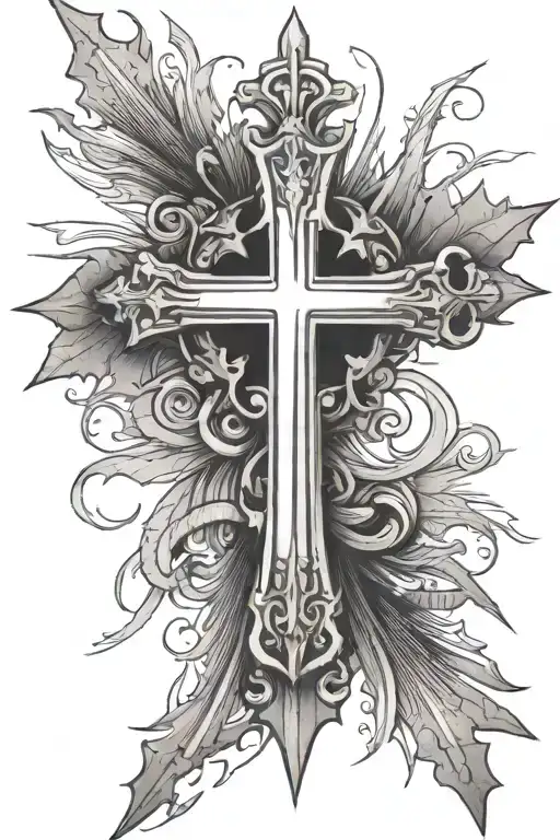 a sharp cross tattoo tattoo design idea
