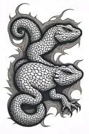 reptile inspired blackwork tattoo design idea