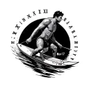 man surfing with Roman numerals of March 17  tattoo design idea