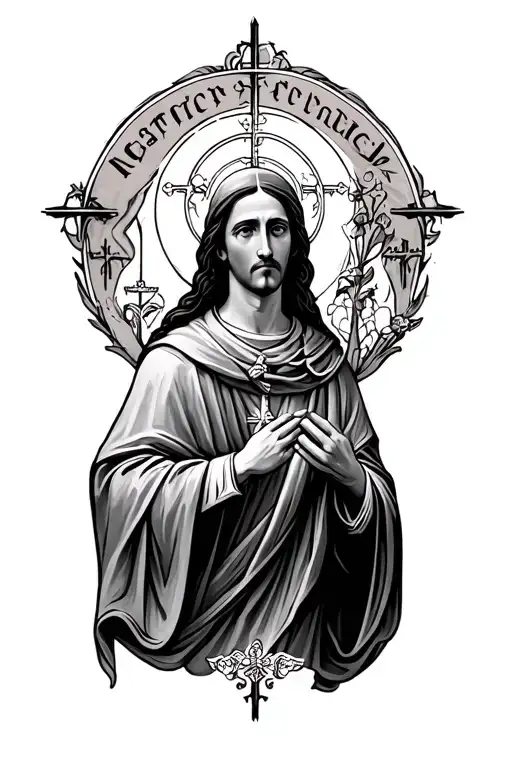 Catholic tattoo design idea