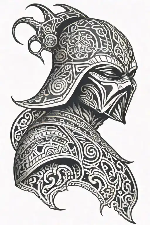 star wars, villain, non- human, tribal pattern tattoo design idea