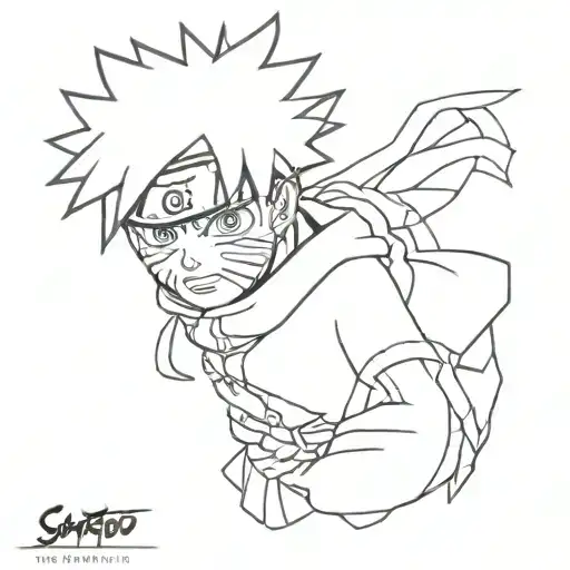 Satoru Gojo and Naruto characters tattoo design idea