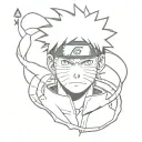Satoru Gojo and Naruto characters tattoo design idea