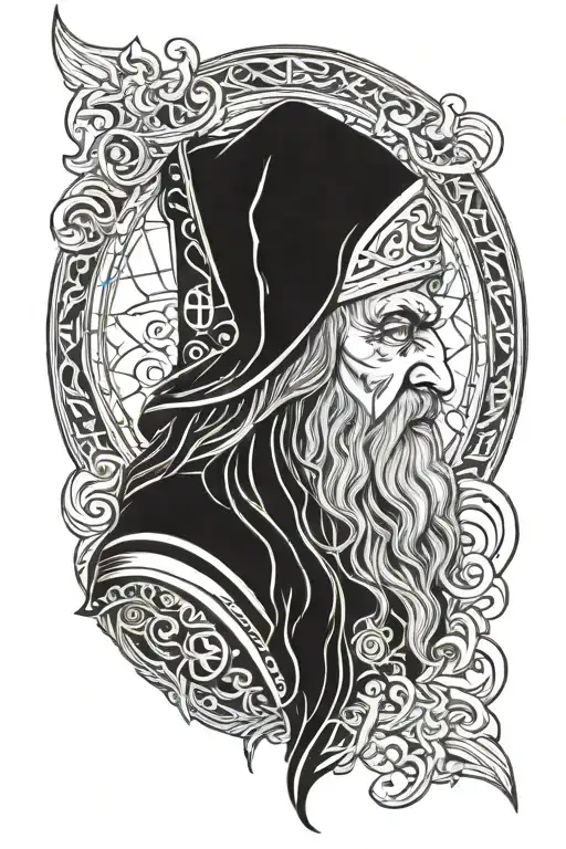 odin portrait tattoo design idea