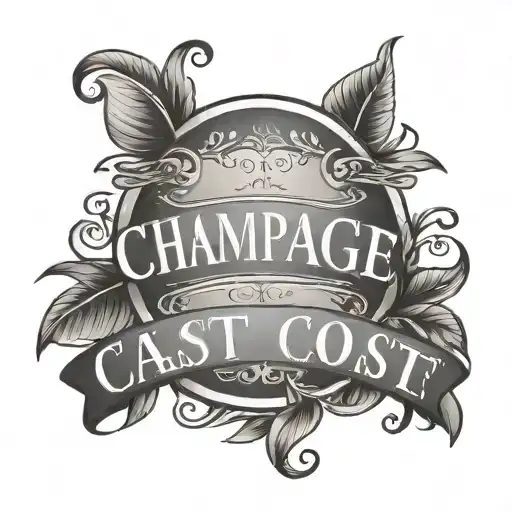 champagne coast wording Logo tattoo design tattoo design idea