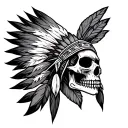 Native American Skull tattoo design idea