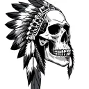 Native American Skull tattoo design idea