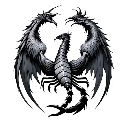 Scorpio Phoenix tattoo design idea