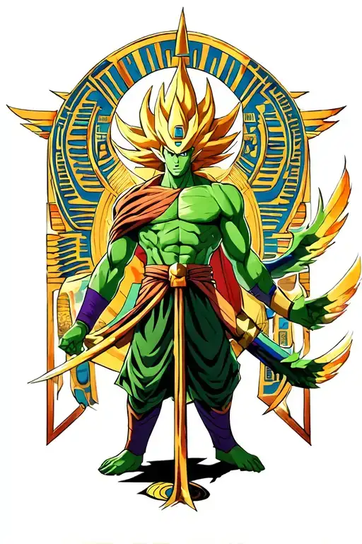 Egyptian gods from yugioh vs broly the legendary super saiyan tattoo design idea