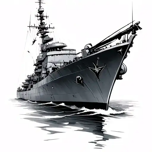 Battleship tattoo design idea