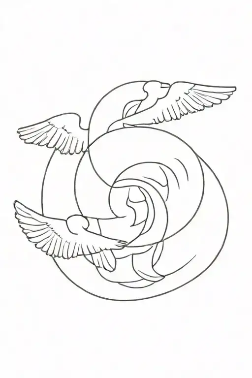 angels choking on their halos tattoo design idea