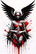 beksinski giger mummy wrap angel filligree arms wrap tattoo design idea