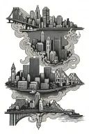 pittsburgh p and pittsburgh skyline tattoo design idea