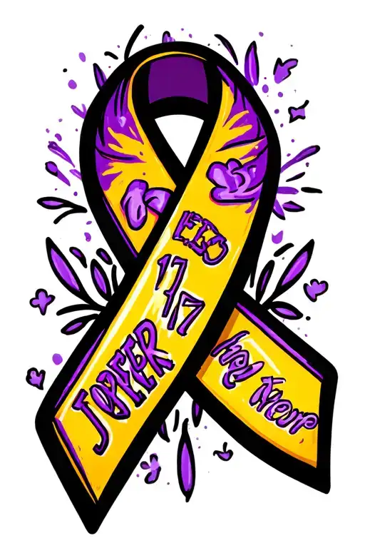 purple awareness ribbon for Jordy that says forever 17 tattoo design idea