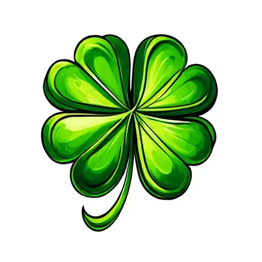 green 4 leaf clover tattoo design idea