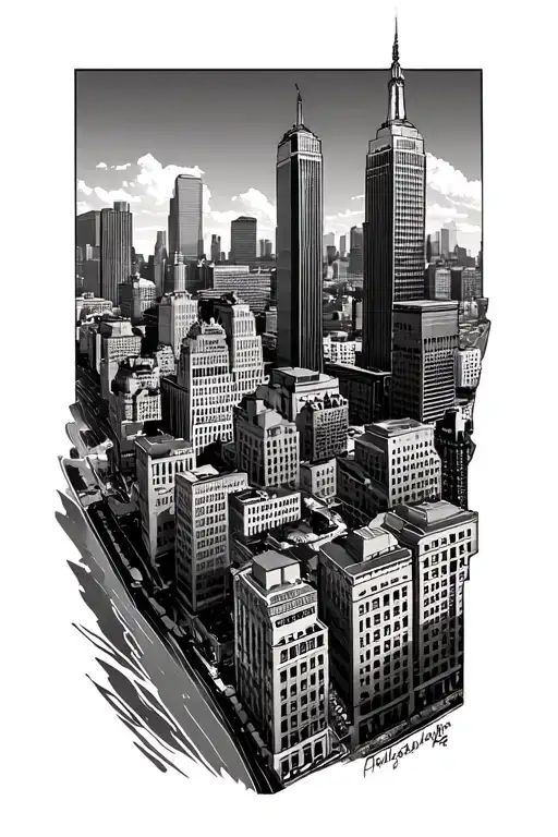 Philadelphia skyline tattoo design idea