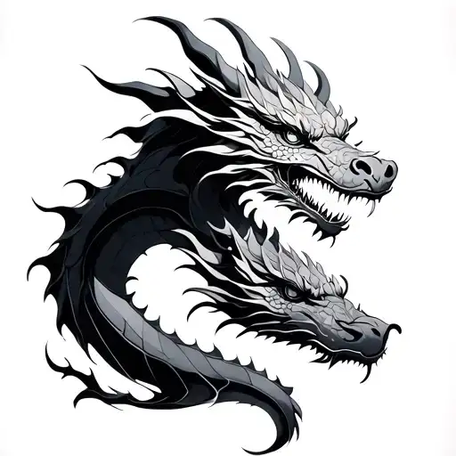 Fine Line Dragon tattoo design idea