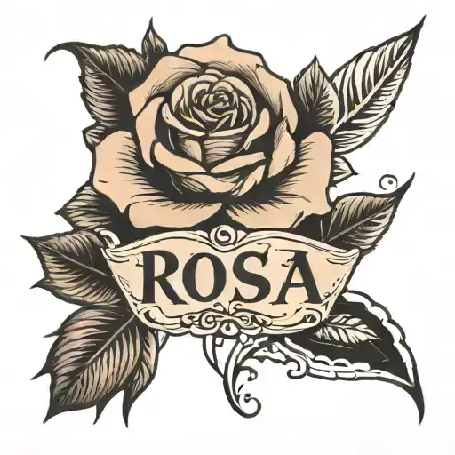 Rosa written in script tattoo tattoo design idea
