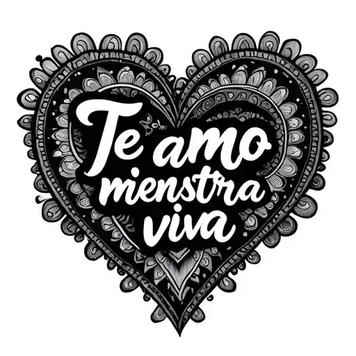 "Te amo mienstra viva" heart infinity mandala design incorporating tattoo design idea
