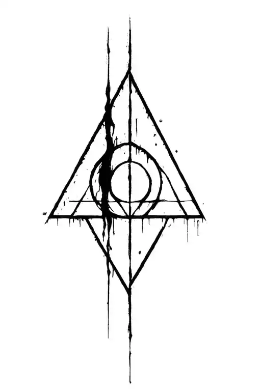 deathly hallows negative space tattoo design idea