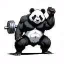 panda powerlifting tattoo design idea