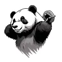 panda powerlifting tattoo design idea