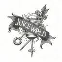 juice Wrld tattoo with text tattoo design idea